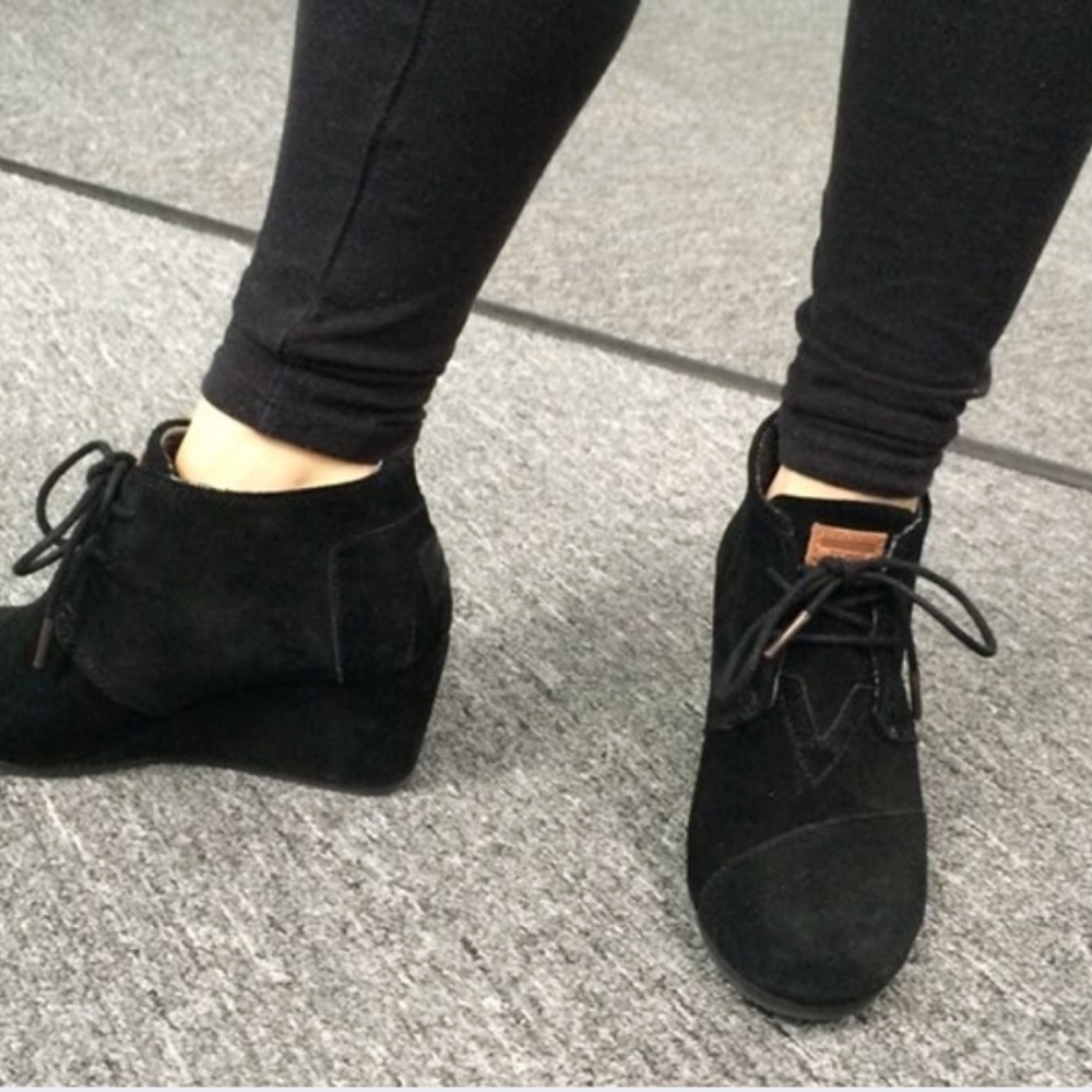TOMS Desert Wedge Black